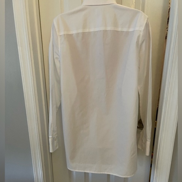 Land’s End White Long sleeve Non iron Supima Women's Button up Blouse in size 10 - Picture 11 of 13